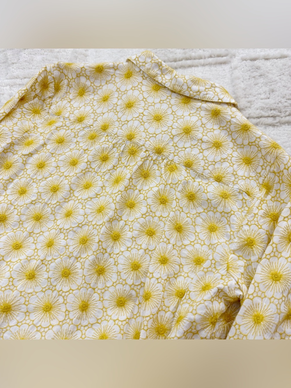 J. Jill Embroidered Flower Button Down Shirt Medium - Picture 5 of 9